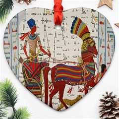 Egyptian Tutunkhamun Pharaoh Design Heart Ornament (two Sides) by Celenk