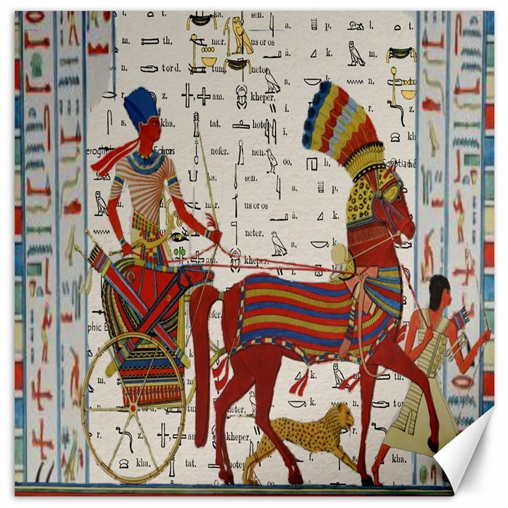 Egyptian Tutunkhamun Pharaoh Design Canvas 16  x 16  