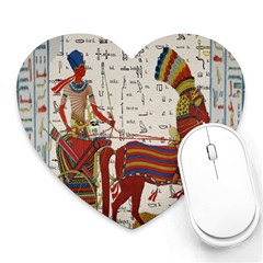 Egyptian Tutunkhamun Pharaoh Design Heart Mousepads by Celenk