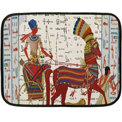 Egyptian Tutunkhamun Pharaoh Design Fleece Blanket (mini) by Celenk