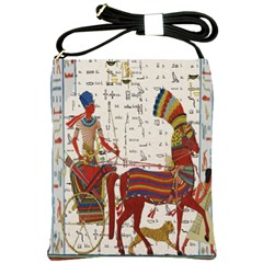 Egyptian Tutunkhamun Pharaoh Design Shoulder Sling Bags by Celenk