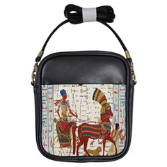 Egyptian Tutunkhamun Pharaoh Design Girls Sling Bags by Celenk