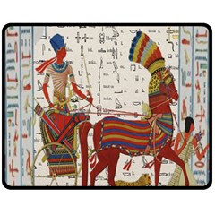 Egyptian Tutunkhamun Pharaoh Design Fleece Blanket (medium)  by Celenk