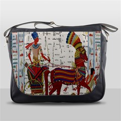 Egyptian Tutunkhamun Pharaoh Design Messenger Bags by Celenk