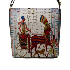 Egyptian Tutunkhamun Pharaoh Design Flap Messenger Bag (l)  by Celenk