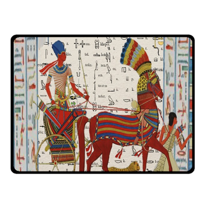 Egyptian Tutunkhamun Pharaoh Design Double Sided Fleece Blanket (Small) 