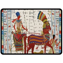 Egyptian Tutunkhamun Pharaoh Design Double Sided Fleece Blanket (large)  by Celenk