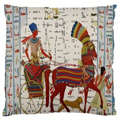 Egyptian Tutunkhamun Pharaoh Design Large Flano Cushion Case (two Sides) by Celenk