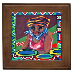 Ethnic Africa Art Work Drawing Framed Tiles by Celenk