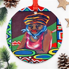 Ethnic Africa Art Work Drawing Ornament (round) by Celenk