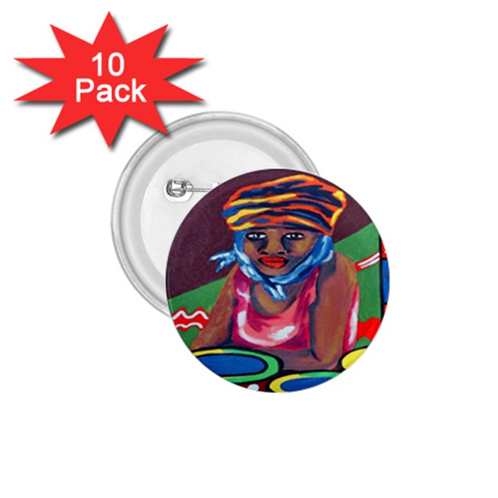 Ethnic Africa Art Work Drawing 1.75  Buttons (10 pack)