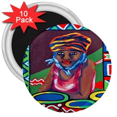 Ethnic Africa Art Work Drawing 3  Magnets (10 Pack)  by Celenk