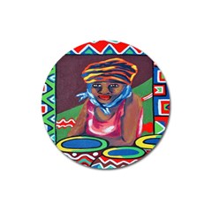 Ethnic Africa Art Work Drawing Magnet 3  (round) by Celenk