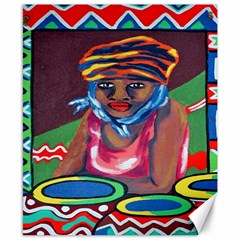 Ethnic Africa Art Work Drawing Canvas 8  X 10 