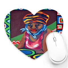 Ethnic Africa Art Work Drawing Heart Mousepads by Celenk