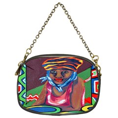 Ethnic Africa Art Work Drawing Chain Purses (one Side)  by Celenk