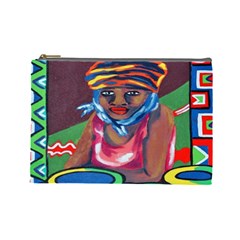 Ethnic Africa Art Work Drawing Cosmetic Bag (large)  by Celenk