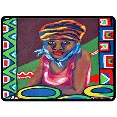 Ethnic Africa Art Work Drawing Fleece Blanket (large)  by Celenk