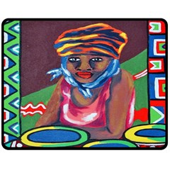 Ethnic Africa Art Work Drawing Fleece Blanket (medium)  by Celenk