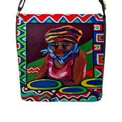 Ethnic Africa Art Work Drawing Flap Messenger Bag (l)  by Celenk