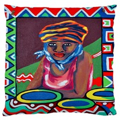 Ethnic Africa Art Work Drawing Large Flano Cushion Case (one Side) by Celenk