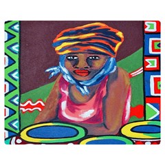 Ethnic Africa Art Work Drawing Double Sided Flano Blanket (medium)  by Celenk