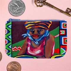 Ethnic Africa Art Work Drawing Large Coin Purse by Celenk