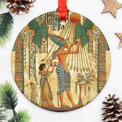 Egyptian Man Sun God Ra Amun Ornament (Round)