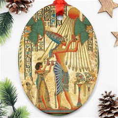 Egyptian Man Sun God Ra Amun Ornament (Oval)