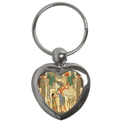 Egyptian Man Sun God Ra Amun Key Chains (heart)  by Celenk