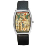 Egyptian Man Sun God Ra Amun Barrel Style Metal Watch Front