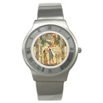 Egyptian Man Sun God Ra Amun Stainless Steel Watch Front