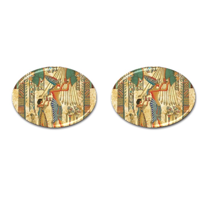 Egyptian Man Sun God Ra Amun Cufflinks (Oval)