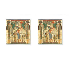 Egyptian Man Sun God Ra Amun Cufflinks (square) by Celenk