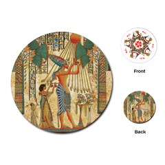 Egyptian Man Sun God Ra Amun Playing Cards (round)  by Celenk