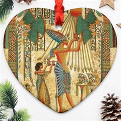 Egyptian Man Sun God Ra Amun Heart Ornament (Two Sides)