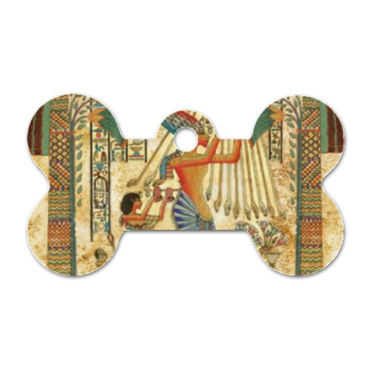 Egyptian Man Sun God Ra Amun Dog Tag Bone (Two Sides)