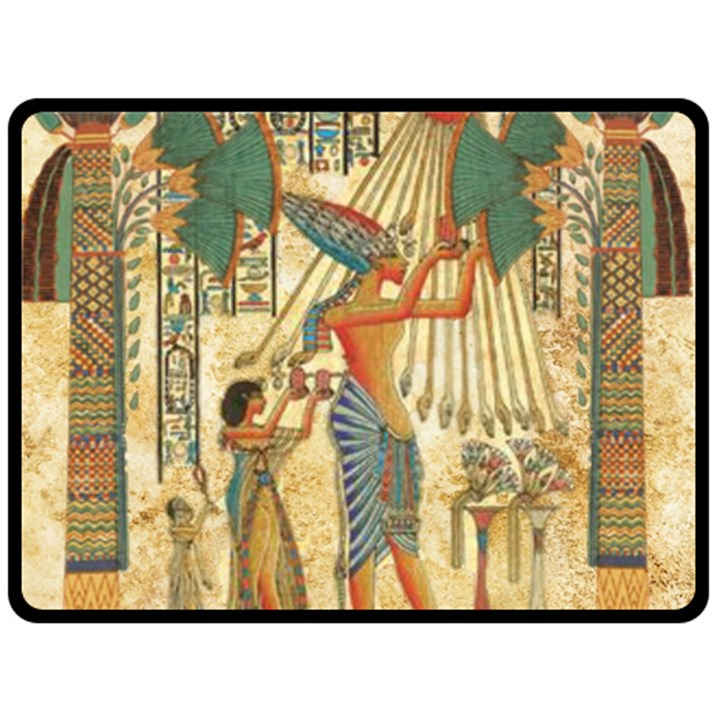 Egyptian Man Sun God Ra Amun Fleece Blanket (Large) 