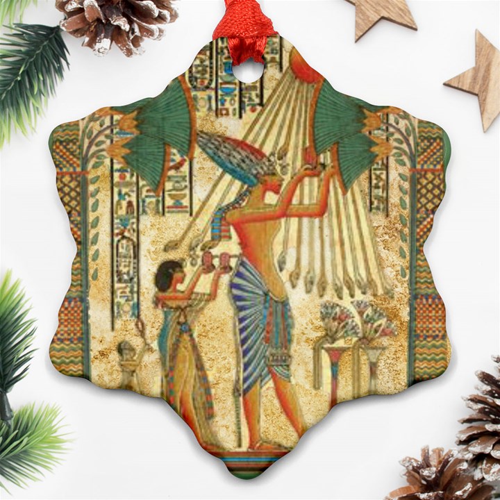 Egyptian Man Sun God Ra Amun Ornament (Snowflake)