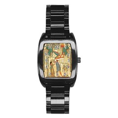 Egyptian Man Sun God Ra Amun Stainless Steel Barrel Watch