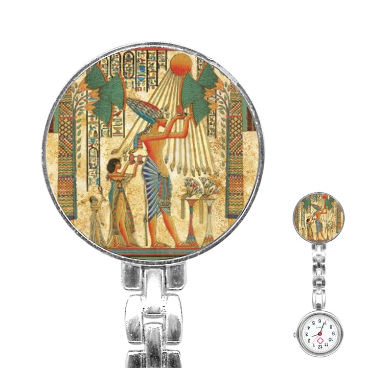 Egyptian Man Sun God Ra Amun Stainless Steel Nurses Watch