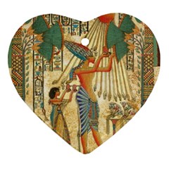 Egyptian Man Sun God Ra Amun Ornament (heart) by Celenk