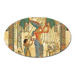 Egyptian Man Sun God Ra Amun Oval Magnet by Celenk