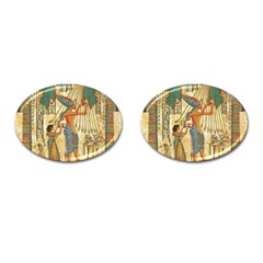 Egyptian Man Sun God Ra Amun Cufflinks (oval) by Celenk