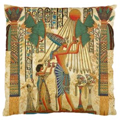 Egyptian Man Sun God Ra Amun Large Flano Cushion Case (one Side) by Celenk