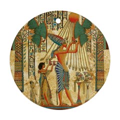 Egyptian Man Sun God Ra Amun Ornament (round) by Celenk