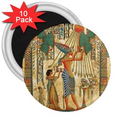 Egyptian Man Sun God Ra Amun 3  Magnets (10 Pack)  by Celenk