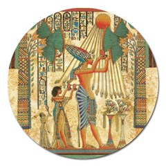 Egyptian Man Sun God Ra Amun Magnet 5  (round) by Celenk