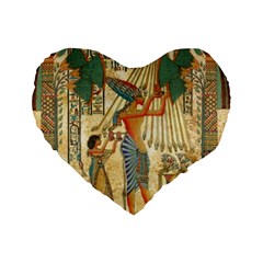 Egyptian Man Sun God Ra Amun Standard 16  Premium Heart Shape Cushions by Celenk