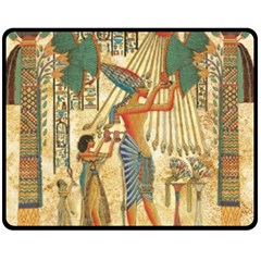 Egyptian Man Sun God Ra Amun Double Sided Fleece Blanket (medium)  by Celenk